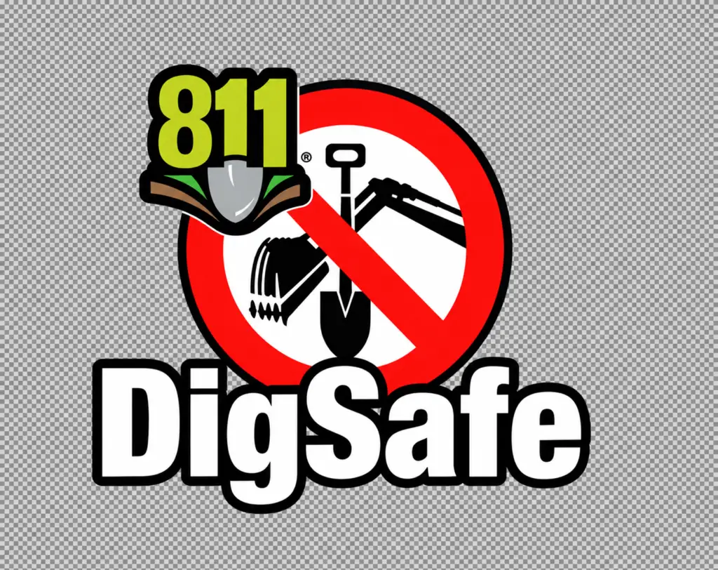 Dig Safe 811 logo reminding homeowners to call before excavation